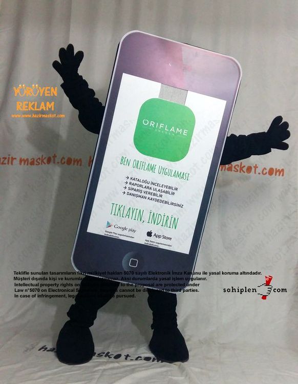 iPhone Maskot Kostümü / App Maskot / Oriflame maskot kostümü