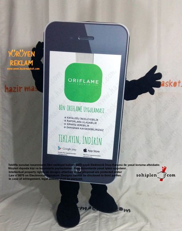 iPhone Maskot Kostümü / App Maskot / Oriflame maskot kostümü
