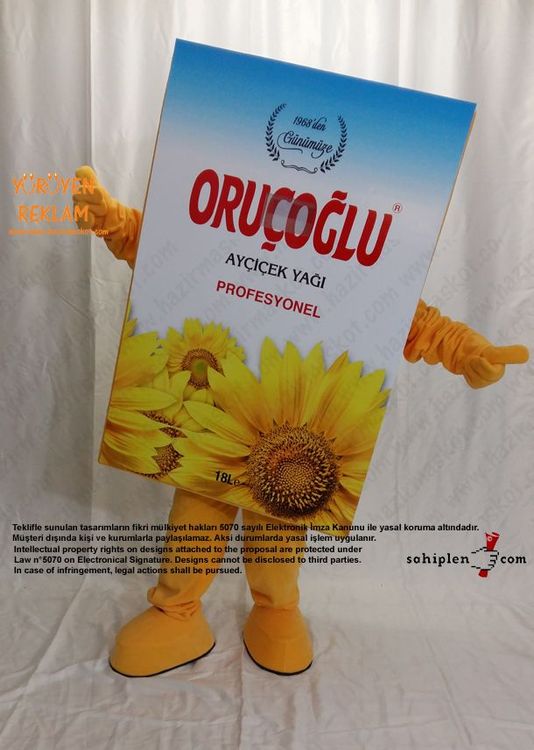 Yağ Tenekesi Maskot Kostümü / Oruçoğlu Gıda maskot kostümü