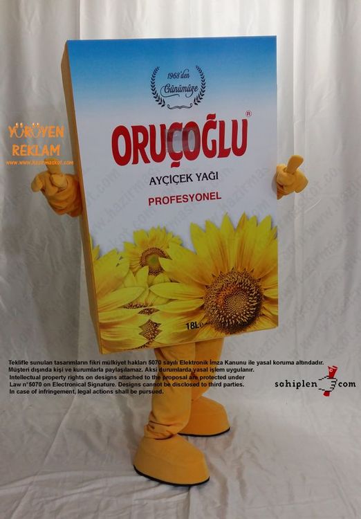 Yağ Tenekesi Maskot Kostümü / Oruçoğlu Gıda maskot kostümü
