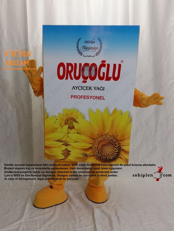 Yağ Tenekesi Maskot Kostümü / Oruçoğlu Gıda maskot kostümü