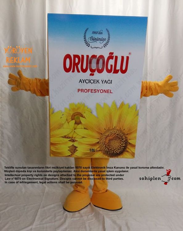 Yağ Tenekesi Maskot Kostümü / Oruçoğlu Gıda maskot kostümü
