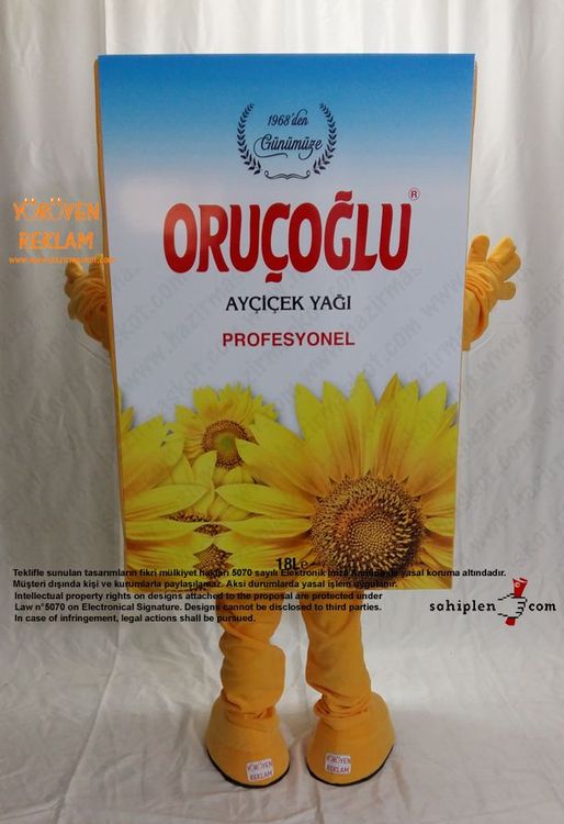 Yağ Tenekesi Maskot Kostümü / Oruçoğlu Gıda maskot kostümü