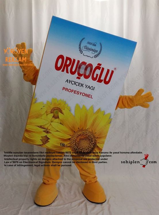 Yağ Tenekesi Maskot Kostümü / Oruçoğlu Gıda maskot kostümü