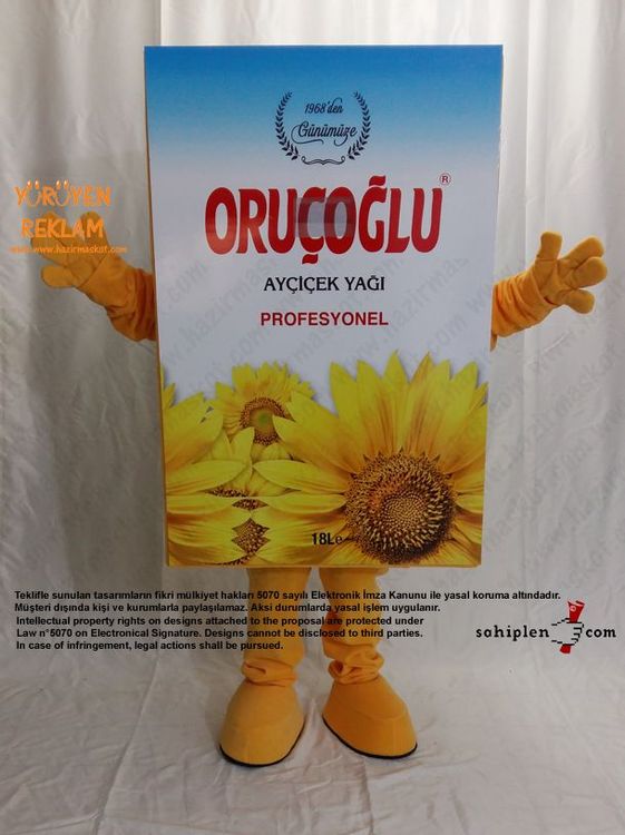 Yağ Tenekesi Maskot Kostümü / Oruçoğlu Gıda maskot kostümü