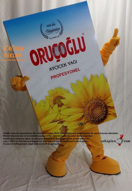 Yağ Tenekesi Maskot Kostümü / Oruçoğlu Gıda maskot kostümü