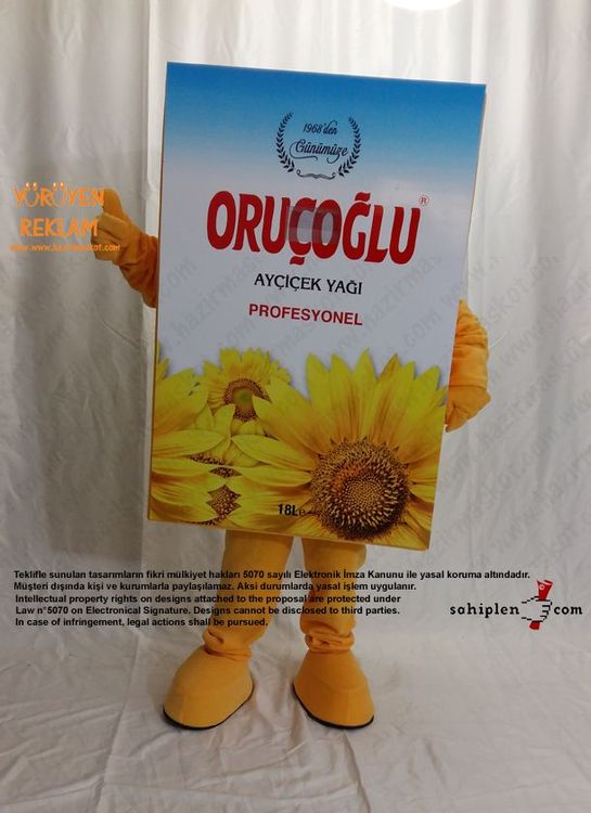 Yağ Tenekesi Maskot Kostümü / Oruçoğlu Gıda maskot kostümü
