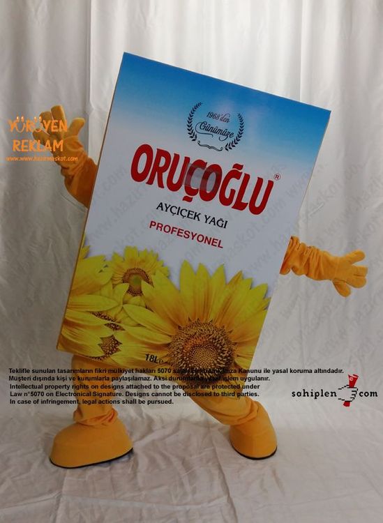 Yağ Tenekesi Maskot Kostümü / Oruçoğlu Gıda maskot kostümü