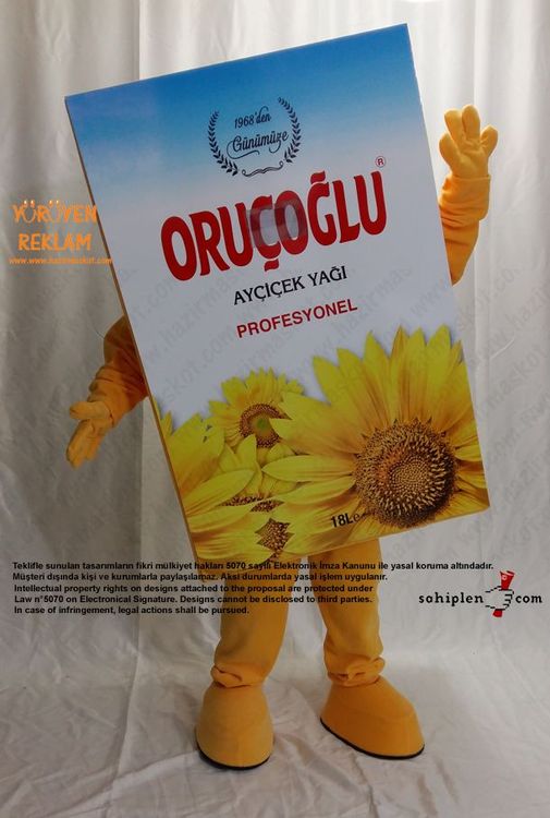 Yağ Tenekesi Maskot Kostümü / Oruçoğlu Gıda maskot kostümü