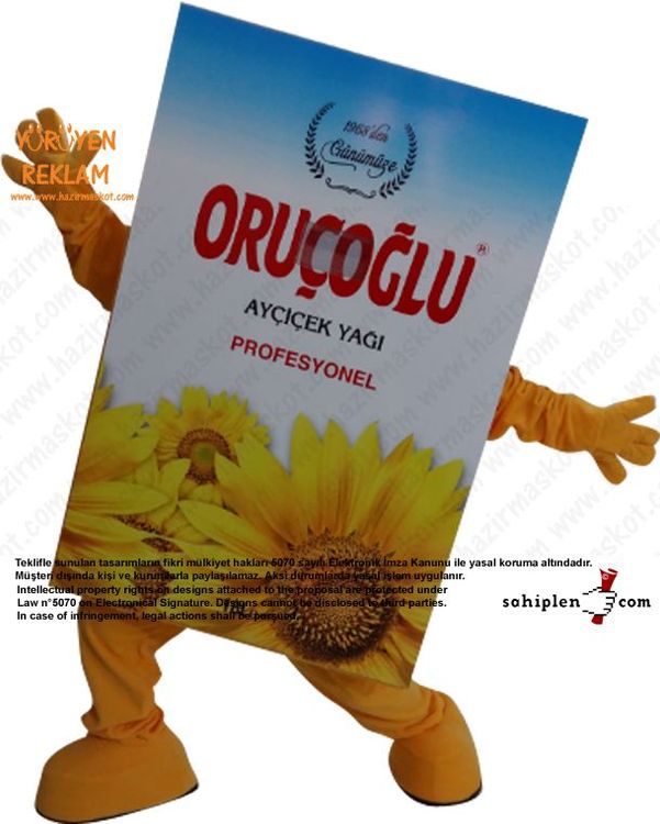 Yağ Tenekesi Maskot Kostümü / Oruçoğlu Gıda maskot kostümü