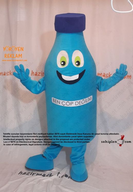 Pet Şişe Maskot kostümü  Geridönüşüm maskot kostümü
