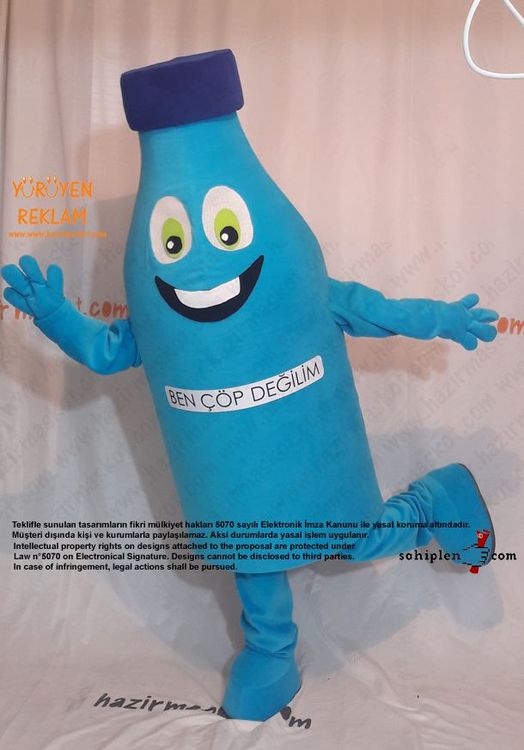 Pet Şişe Maskot kostümü  Geridönüşüm maskot kostümü
