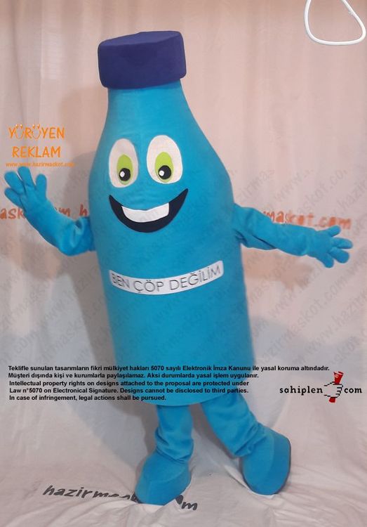 Pet Şişe Maskot kostümü  Geridönüşüm maskot kostümü