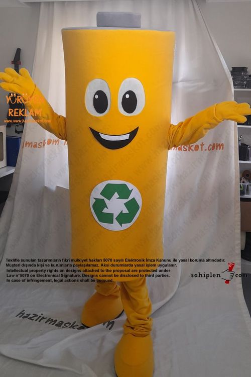 Pil Maskot Kostümü / Konya Geri Dönüşüm maskot kostümü