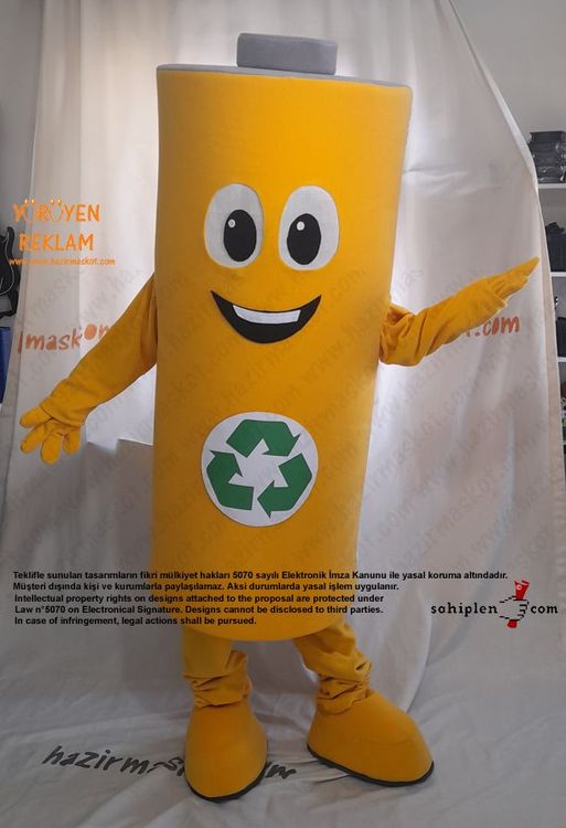 Pil Maskot Kostümü / Konya Geri Dönüşüm maskot kostümü