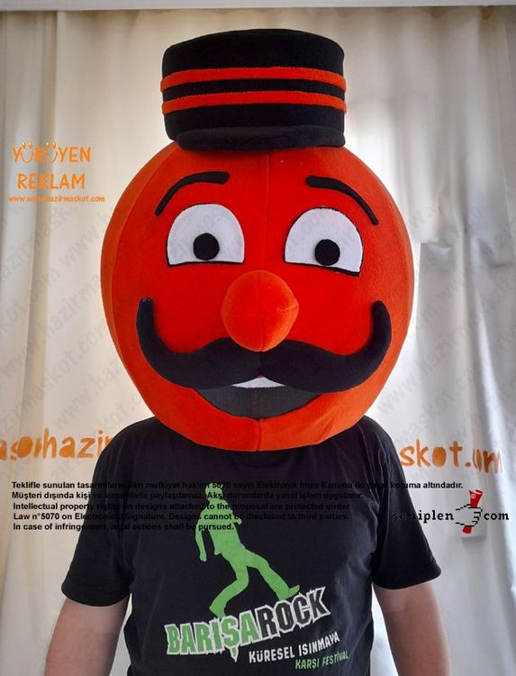 Portakal Kafa Maskot Kostümü maskot kostümü