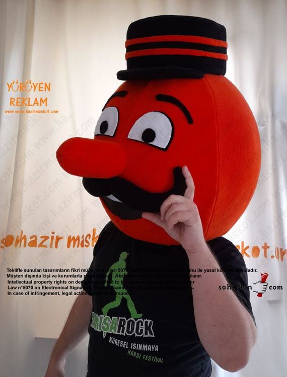 Portakal Kafa Maskot Kostümü maskot kostümü
