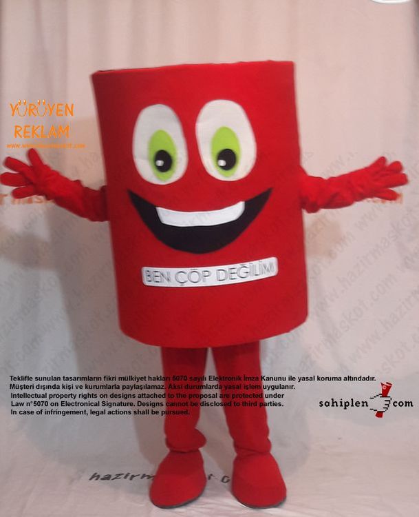 Salça Tenekesi Maskot Kostümü Geridönüşüm maskot kostümü