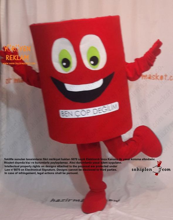 Salça Tenekesi Maskot Kostümü Geridönüşüm maskot kostümü