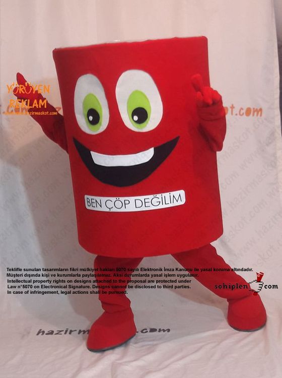 Salça Tenekesi Maskot Kostümü Geridönüşüm maskot kostümü