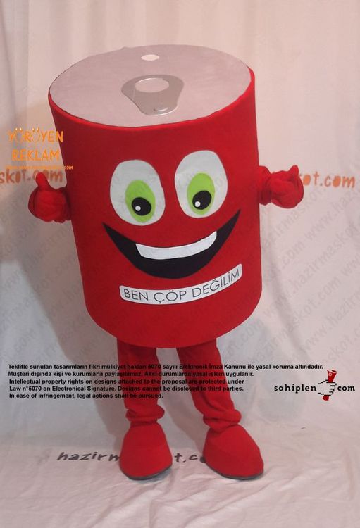 Salça Tenekesi Maskot Kostümü Geridönüşüm maskot kostümü