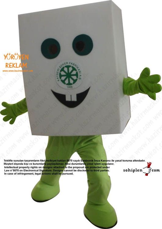 Küp şeker maskot kostümü maskot kostümü