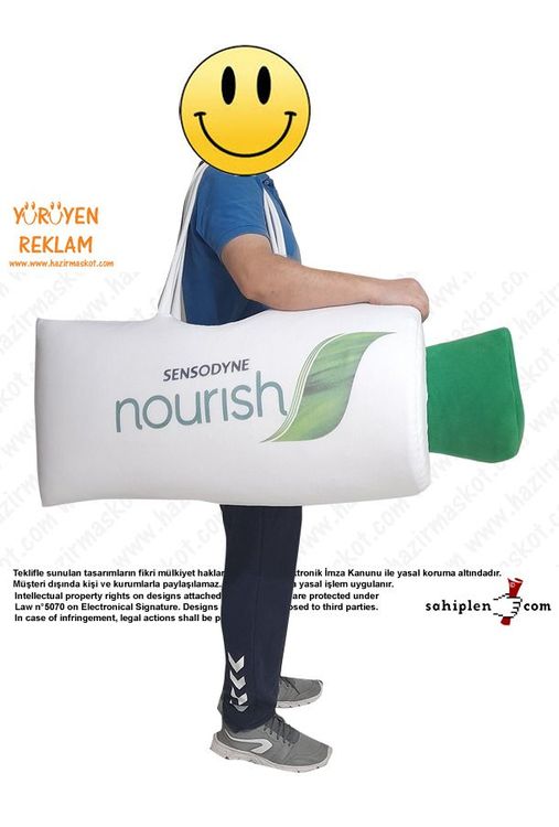 Sensodyne Nourish Diş Macunu Çanta maskot kostümü