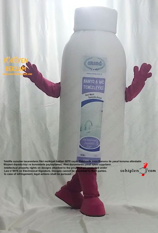 Ersağ Kozmetik Şişe Temizleyici Maskot Kostümü maskot kostümü