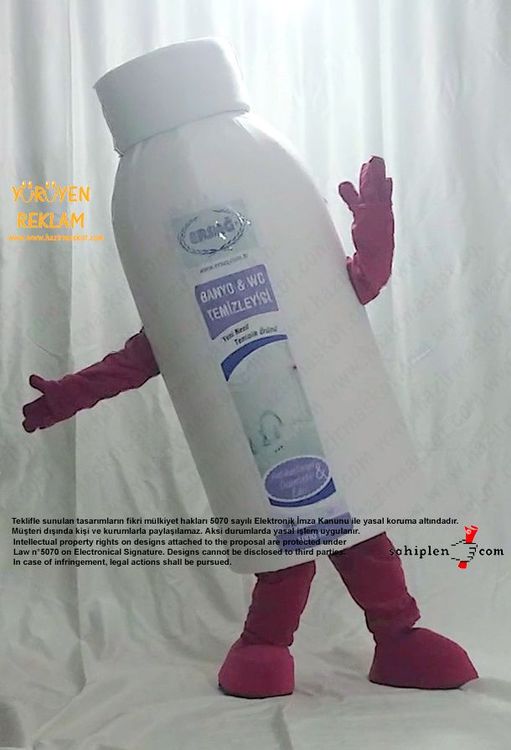 Ersağ Kozmetik Şişe Temizleyici Maskot Kostümü maskot kostümü