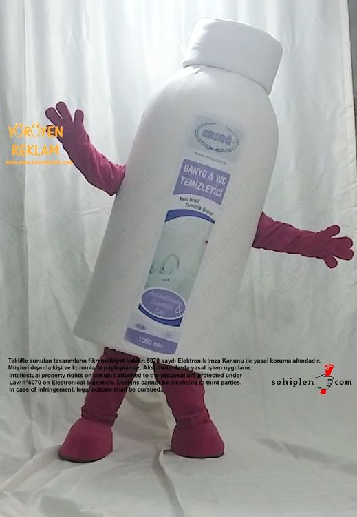 Ersağ Kozmetik Şişe Temizleyici Maskot Kostümü maskot kostümü