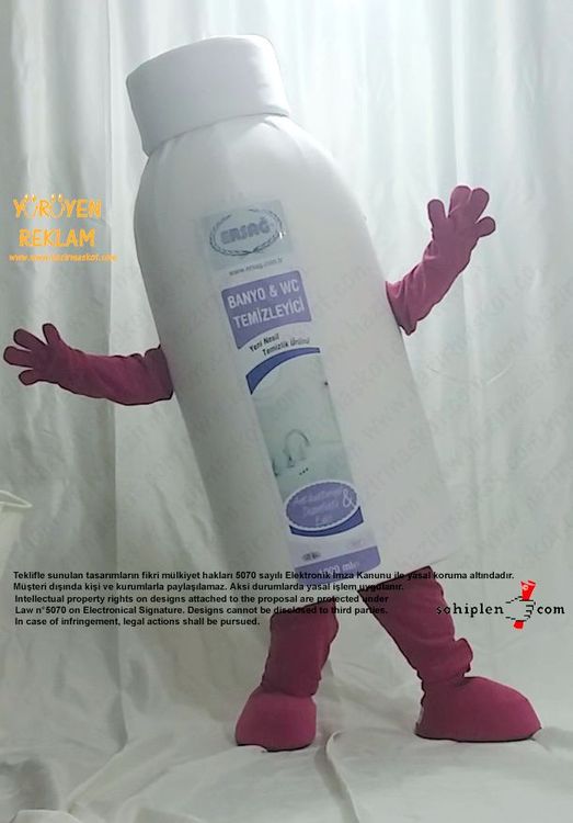 Ersağ Kozmetik Şişe Temizleyici Maskot Kostümü maskot kostümü