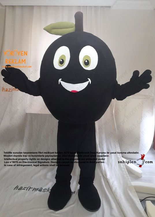 Siyah Zeytin Maskot Kostümü maskot kostümü