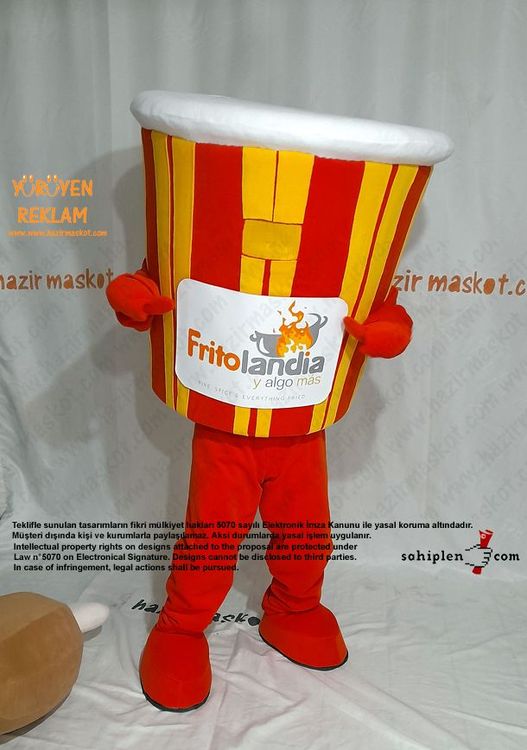Tavuk Kovası Maskot Kostümü / Frito Landia USA maskot kostümü