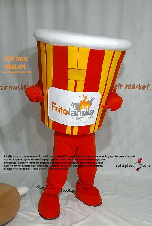 Tavuk Kovası Maskot Kostümü / Frito Landia USA maskot kostümü