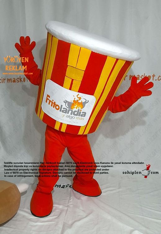 Tavuk Kovası Maskot Kostümü / Frito Landia USA maskot kostümü