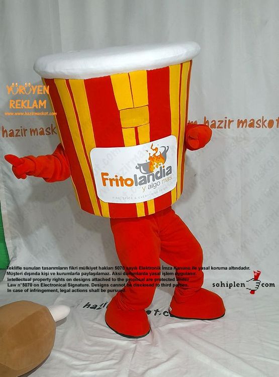 Tavuk Kovası Maskot Kostümü / Frito Landia USA maskot kostümü