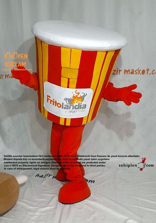 Tavuk Kovası Maskot Kostümü / Frito Landia USA maskot kostümü