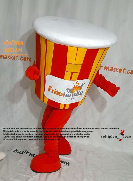 Tavuk Kovası Maskot Kostümü / Frito Landia USA maskot kostümü