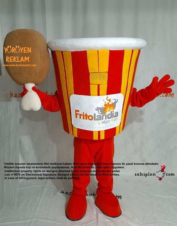 Tavuk Kovası Maskot Kostümü / Frito Landia USA maskot kostümü