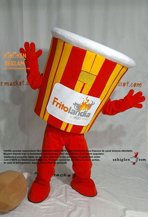 Tavuk Kovası Maskot Kostümü / Frito Landia USA maskot kostümü