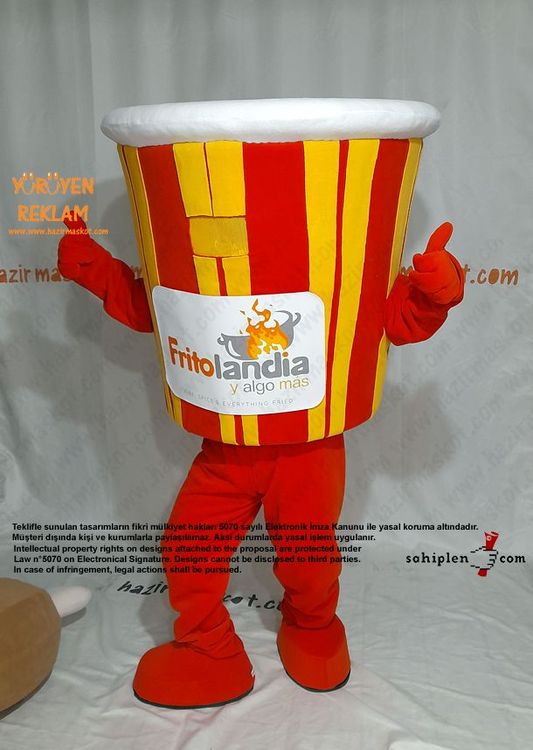 Tavuk Kovası Maskot Kostümü / Frito Landia USA maskot kostümü