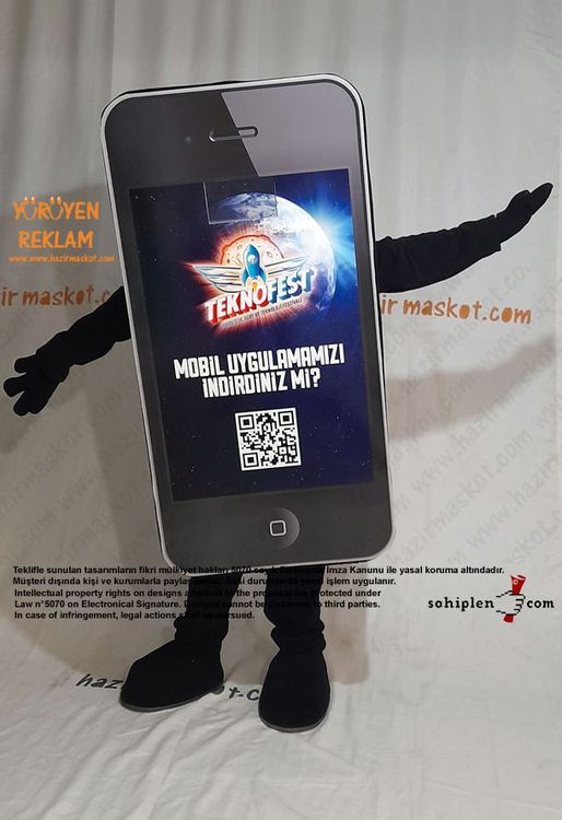Teknofest Telefon Maskot Kostümü maskot kostümü