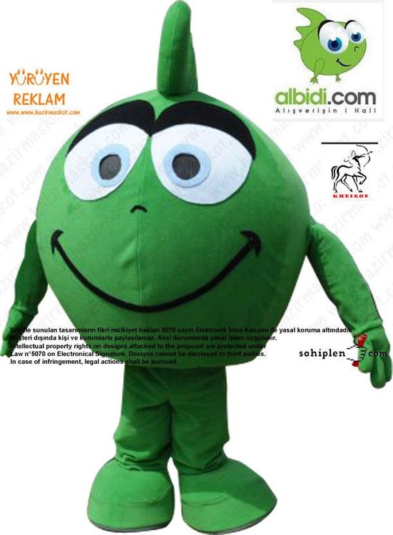 Albidi.com Yeşil Canavar Maskot Kostümü maskot kostümü