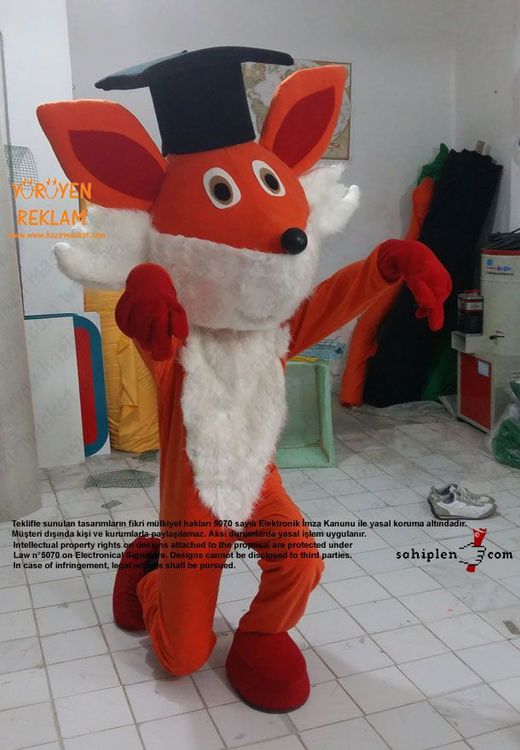 Tilki Maskot Kostümü / Uluslar Arası Kıbrıs Üniversitesi maskot kostümü