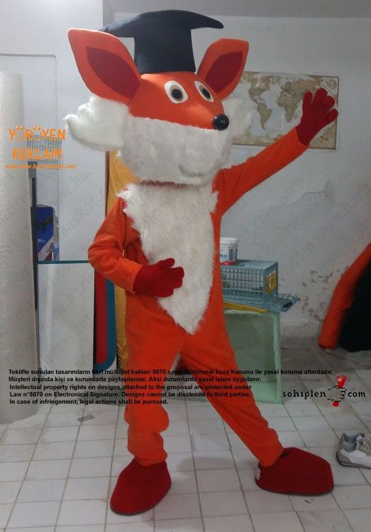 Tilki Maskot Kostümü / Uluslar Arası Kıbrıs Üniversitesi maskot kostümü