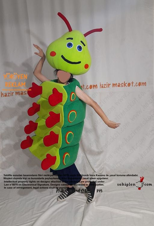 Tırtıl Böcek Heimlich Maskot Kostümü / Heimlich Costume maskot kostümü