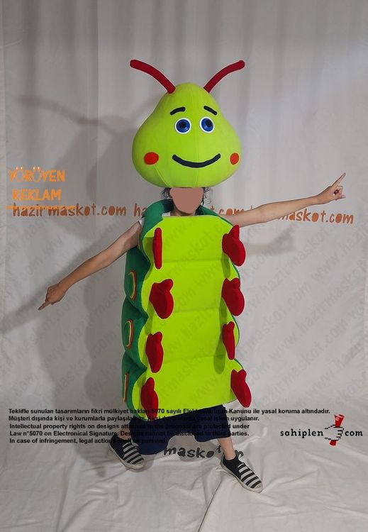 Tırtıl Böcek Heimlich Maskot Kostümü / Heimlich Costume maskot kostümü
