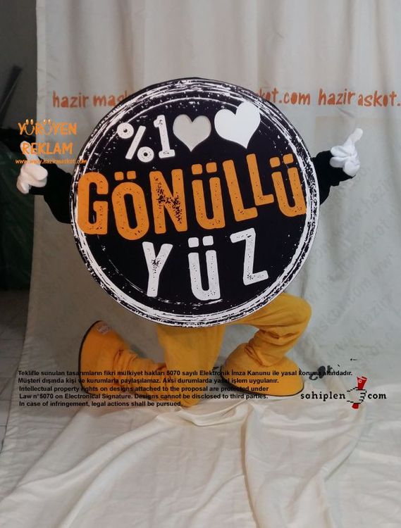 Tuborg Logo Maskot / 100de Yüz Gönüllüyüz / İzmir Maskot maskot kostümü