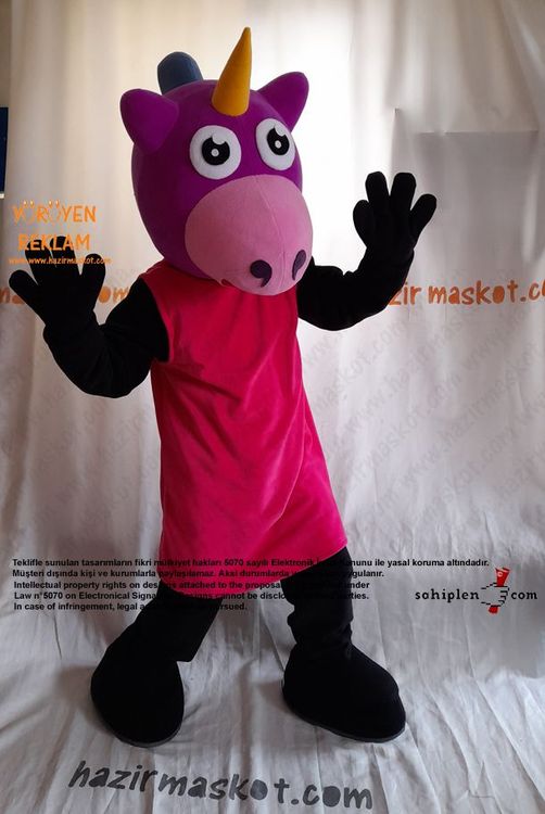 Tekboynuzlu At Maskot Kostümü / Unicorn Mascot Costume UK maskot kostümü