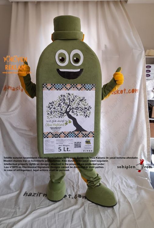 Zeytinyağı ve Ayçiçek Yağı Şişesi Maskot Kostümü / Irak maskot kostümü